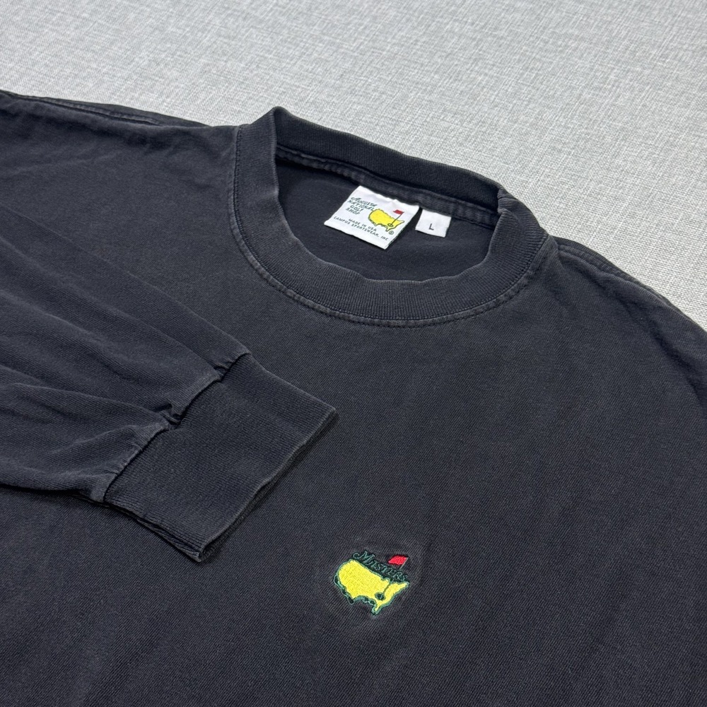 Masters Augusta National Golf Shop Vintage Long Sleeve Shirt Mens Large Black
